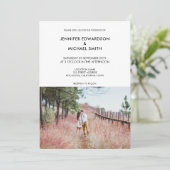 Elegante moderne rustieke foto Bruiloft Kaart (Staand voorkant)