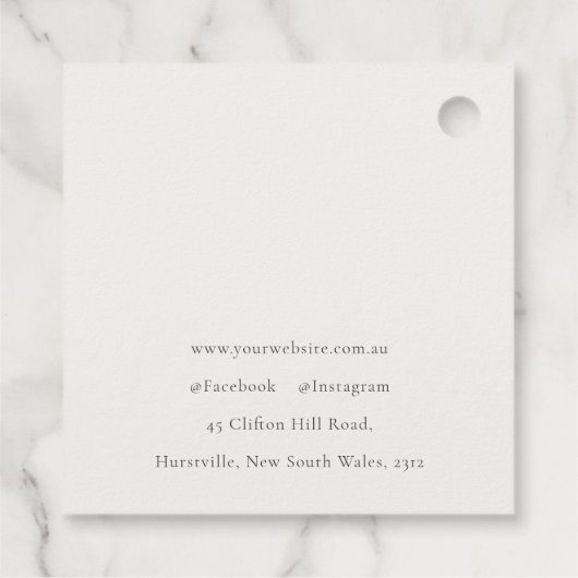 Elegante moderne rustieke tan lederen textuur bedr bedankjes labels (Achterkant)