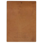 Elegante moderne rustieke tan lederen textuur op m klembord (Achterkant)