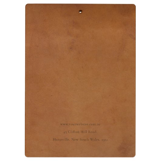 Elegante moderne rustieke tan lederen textuur op m klembord (Achterkant)