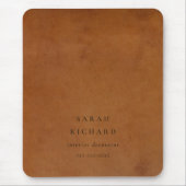 Elegante moderne rustieke tan lederen textuur op m muismat (Voorkant)