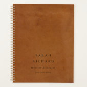Elegante moderne rustieke tan lederen textuur op m planner (Voorkant)