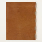 Elegante moderne rustieke tan lederen textuur op m planner (Achterkant)
