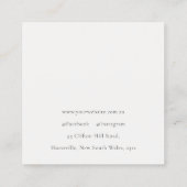 Elegante moderne rustieke tan lederen textuur op m vierkante visitekaartje (Achterkant)