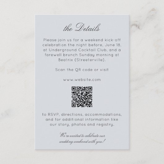 Elegante moderne rustieke wilde bloem bruiloft det informatiekaartje (Voorkant)