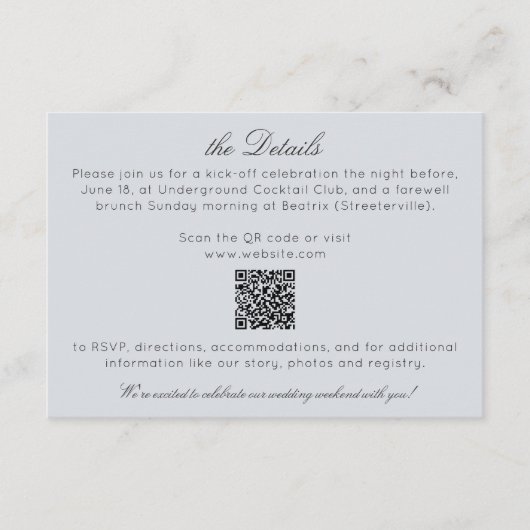 Elegante moderne rustieke wilde bloem bruiloft det informatiekaartje (Voorkant)