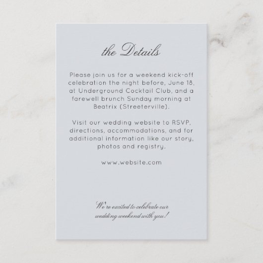 Elegante moderne rustieke wilde bloem bruiloft det informatiekaartje (Voorkant)