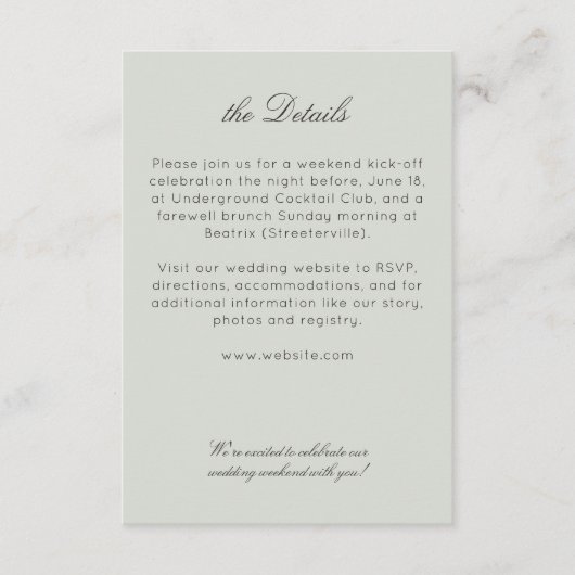 Elegante moderne rustieke wilde bloem bruiloft det informatiekaartje (Voorkant)