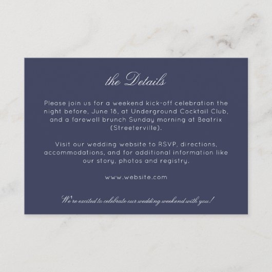 Elegante moderne rustieke wilde bloem bruiloft det informatiekaartje (Voorkant)