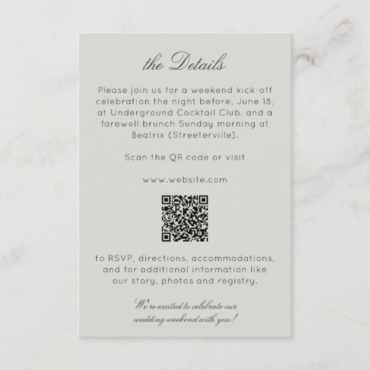 Elegante moderne rustieke wilde bloem bruiloft det informatiekaartje (Voorkant)