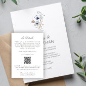 Elegante moderne rustieke wilde bloem bruiloft det informatiekaartje