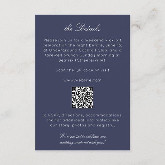 Elegante moderne rustieke wilde bloem bruiloft det informatiekaartje (Voorkant)