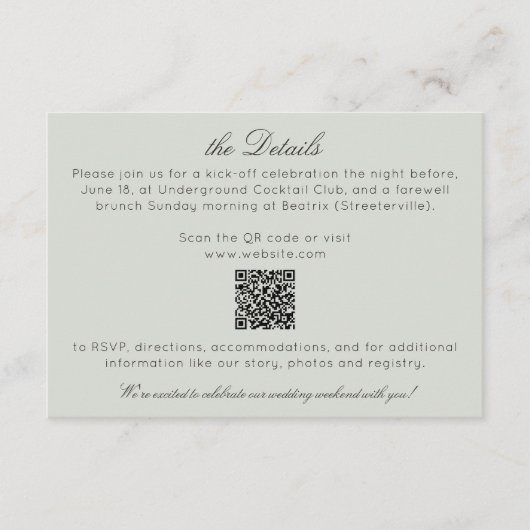 Elegante moderne rustieke wilde bloem bruiloft det informatiekaartje (Voorkant)