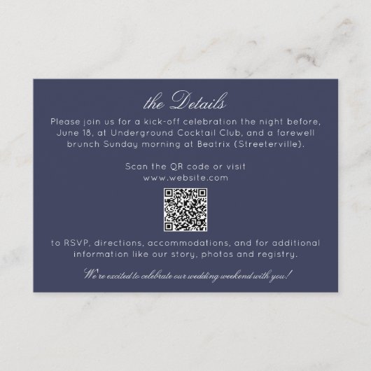 Elegante moderne rustieke wilde bloem bruiloft det informatiekaartje (Voorkant)