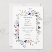 Elegante moderne rustieke Wildflower bruiloft Kaart (Voorkant)