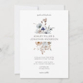 Elegante moderne rustieke Wildflower bruiloft Kaart (Voorkant)