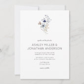 Elegante moderne rustieke Wildflower bruiloft Kaart (Voorkant)