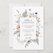 Elegante moderne rustieke Wildflower bruiloft Kaart (Voorkant)