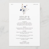 Elegante moderne rustieke Wildflower bruiloft Menu (Voorkant)