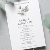 Elegante moderne rustieke Wildflower bruiloft Programmakaart