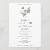 Elegante moderne rustieke Wildflower bruiloft Programmakaart (Voorkant)