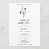 Elegante moderne rustieke Wildflower bruiloft Programmakaart (Voorkant)