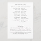 Elegante moderne rustieke Wildflower bruiloft Programmakaart (Achterkant)