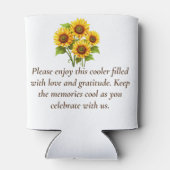 Elegante moderne rustieke zonnebloem bruiloft guns blikjeskoeler (Achterkant)