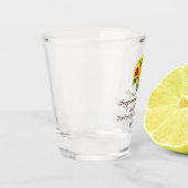 Elegante moderne rustieke zonnebloem bruiloft guns shot glas (Links)