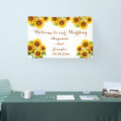 Elegante moderne rustieke zonnebloem bruiloft spandoek (Beurs)