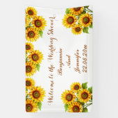 Elegante Moderne Rustieke Zonnebloem Bruiloftsshow Spandoek (Verticaal)