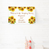 Elegante Moderne Rustieke Zonnebloem Bruiloftsshow Spandoek (Insitu)
