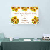 Elegante Moderne Rustieke Zonnebloem Bruiloftsshow Spandoek (Beurs)