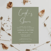 Elegante & moderne Sage Green Couple's Shower Kaart