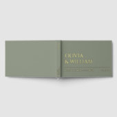 Elegante moderne Sage Green typografie bruiloft Fo Gastenboek (Volledig)