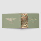Elegante Moderne Sage groen & goud bruiloft Luxe Gastenboek (Volledig)