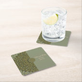 Elegante Moderne Sage groen & gouden klassieker Kartonnen Onderzetters (Insitu)