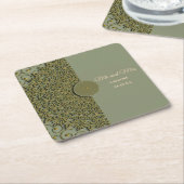 Elegante Moderne Sage groen & gouden klassieker Kartonnen Onderzetters (Schuin)