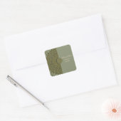 Elegante Moderne Sage groen & gouden klassieker Vierkante Sticker (Envelop)