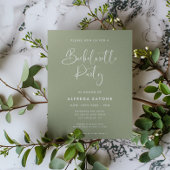 Elegante moderne Sage groene Bachelorette Party Kaart