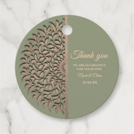 Elegante Moderne Salie groen & goud klassieke mand Bedankjes Labels
