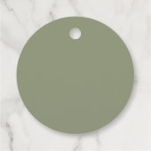 Elegante Moderne Salie groen & goud klassieke mand Bedankjes Labels (Achterkant)