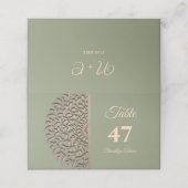 Elegante moderne salie groen & goud klassieke mand plaatskaartje (Buitenkant ongevouwen)