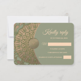 Elegante Moderne Salie groen & goud klassieke mand RSVP Kaartje