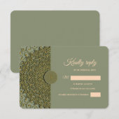 Elegante Moderne Salie groen & goud klassieke mand RSVP Kaartje (Voorkant / Achterkant)
