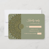Elegante Moderne Salie groen & goud klassieke mand RSVP Kaartje (Voorkant)