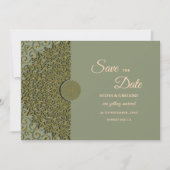 Elegante Moderne Salie groen & goud klassieke mand Save The Date (Voorkant)