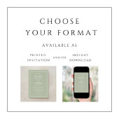 Elegante Moderne Saliegroene Script Bruiloft Kaart