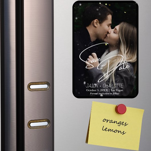 Elegante moderne 'Save The Date'-fototsjabloon Magneet