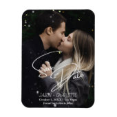 Elegante moderne 'Save The Date'-fototsjabloon Magneet (Verticaal)